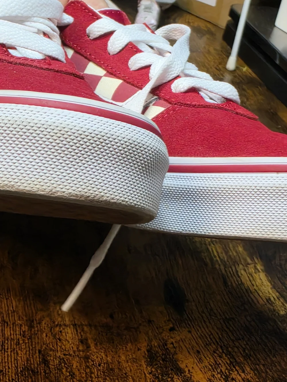 Vans Old School Red and White Checkerboard Sneakers